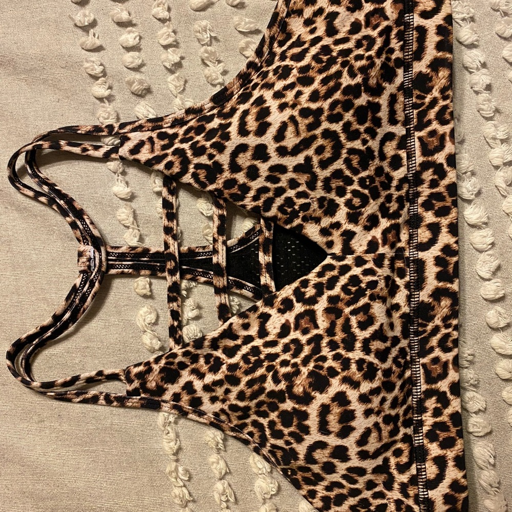 Zyia leopard grid bra